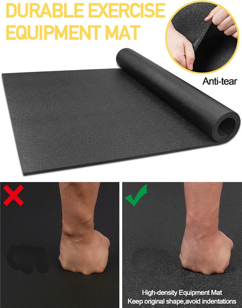 WERCHO Treadmill Mat,60" x 30",6mm Thickness Exercise Equipment Mat for Carpet Hardwood Floors, Compatible with Walking Pad,Spin Bike,Elliptical Trainer,Rowing Machine - Image 5